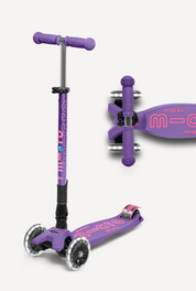 Purple Micro Maxi Foldable LED Scooter