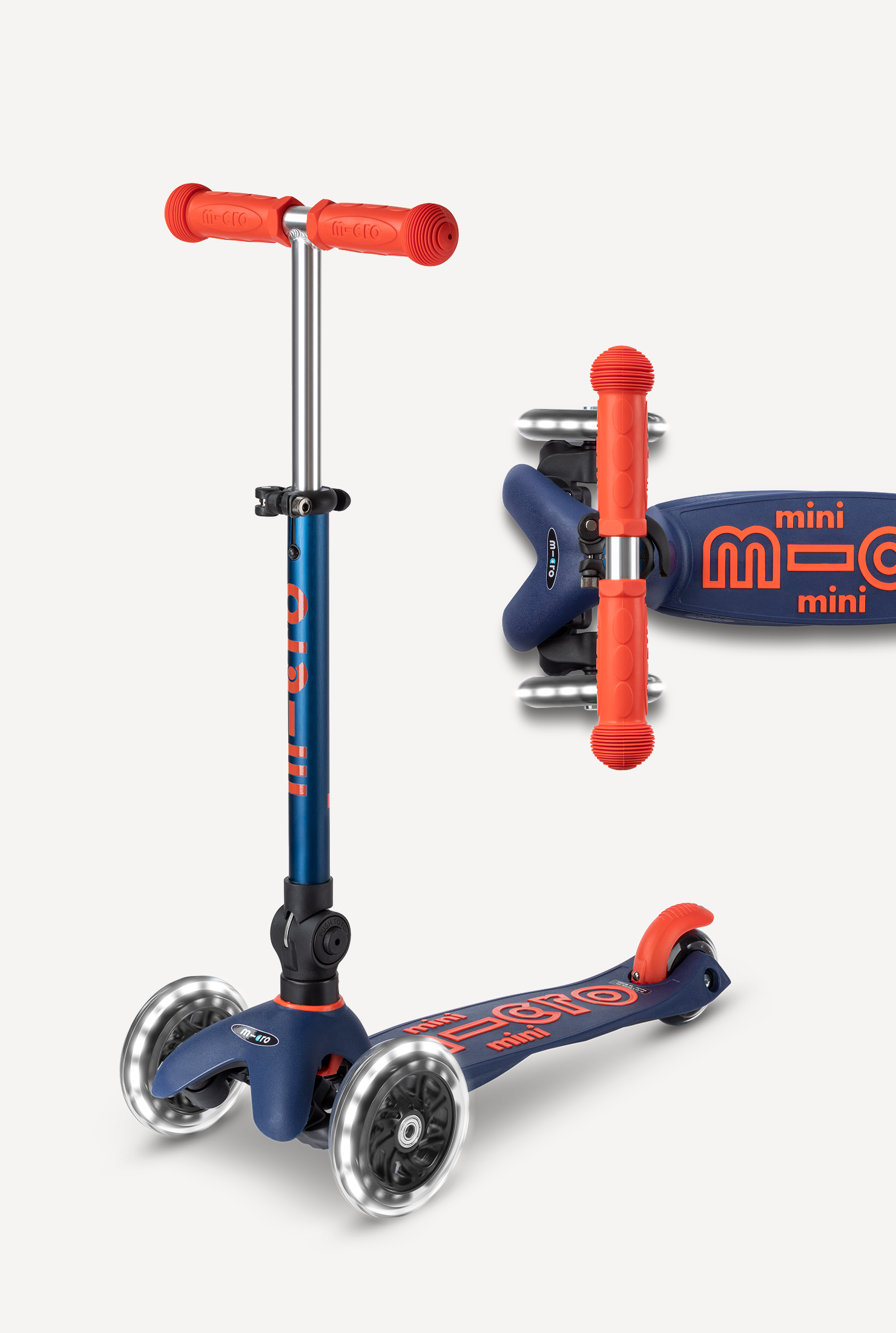 MICRO mini deluxe ピンク LED付き Warehouse Deals Micro Mini Foldable LED Scooter – Micro