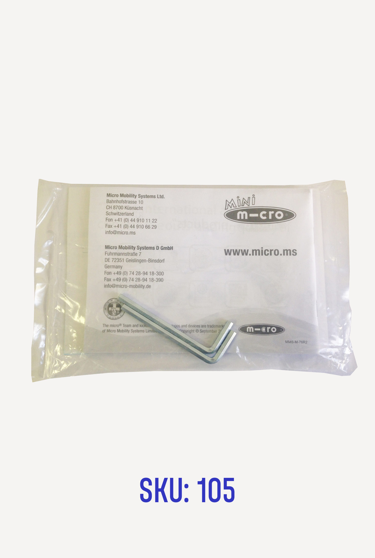 Parts: Instruction Manual Packet (with x2 No. 4 Allen Keys) for Mini & Maxi