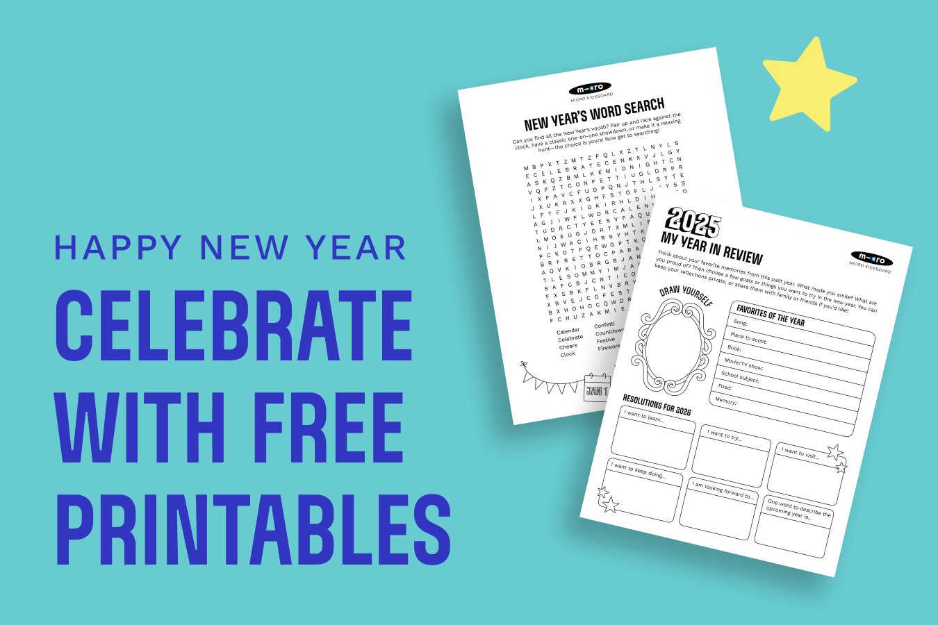 Happy New Year! Celebrate with Free Printable Activities!