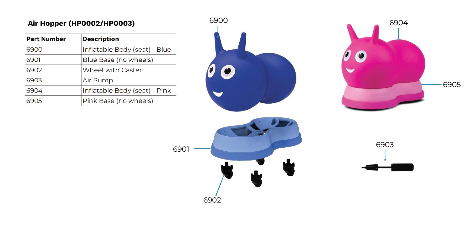 Air Hopper Parts