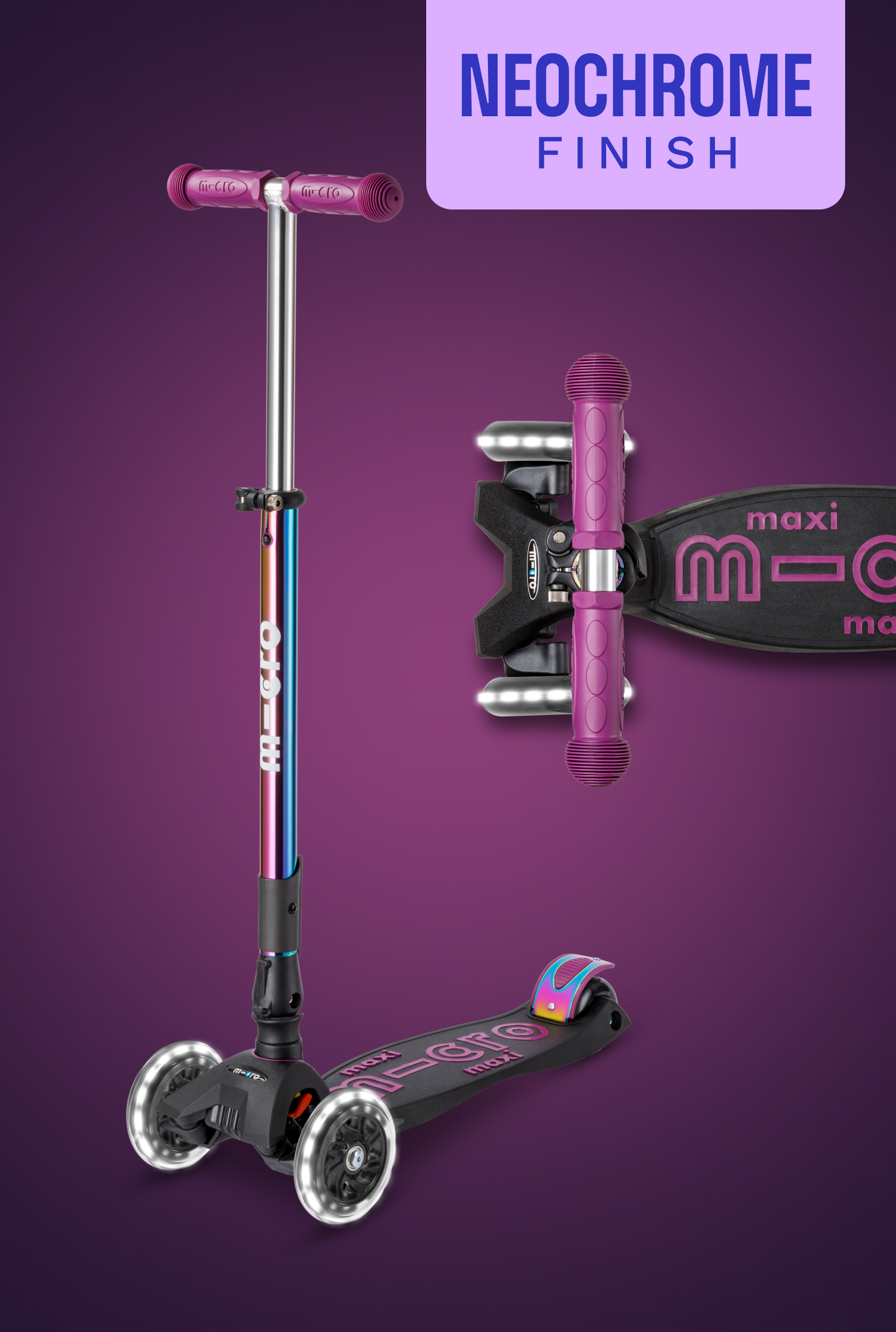 Micro Maxi Foldable LED Neochrome Scooter