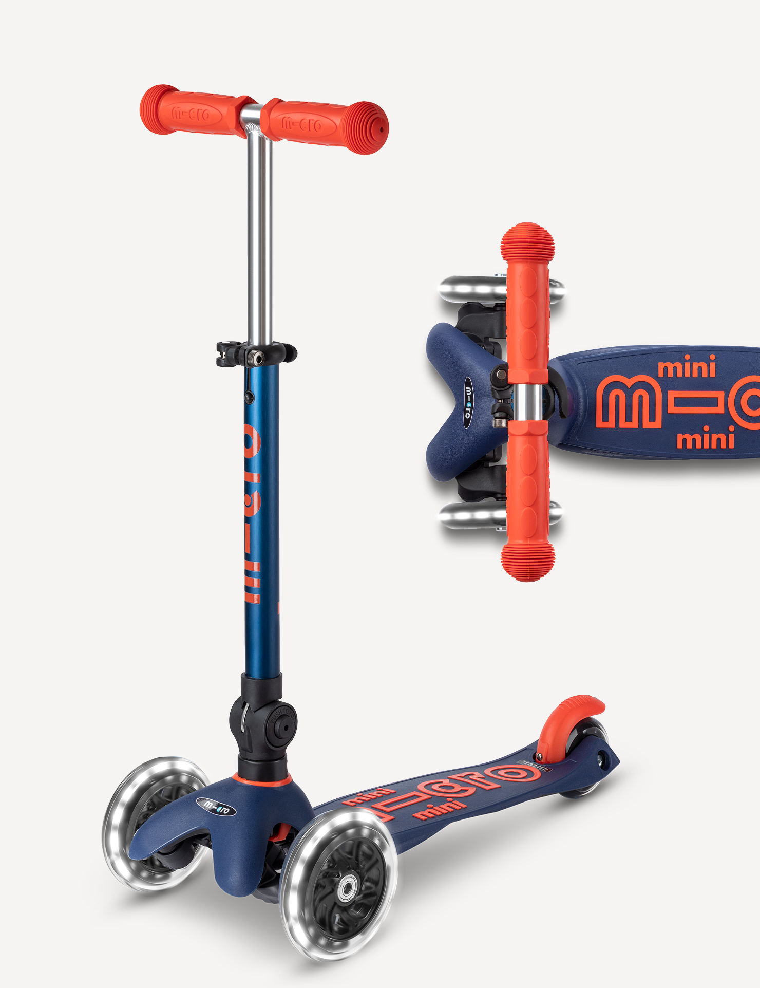 Mini foldable led navy blue orange .