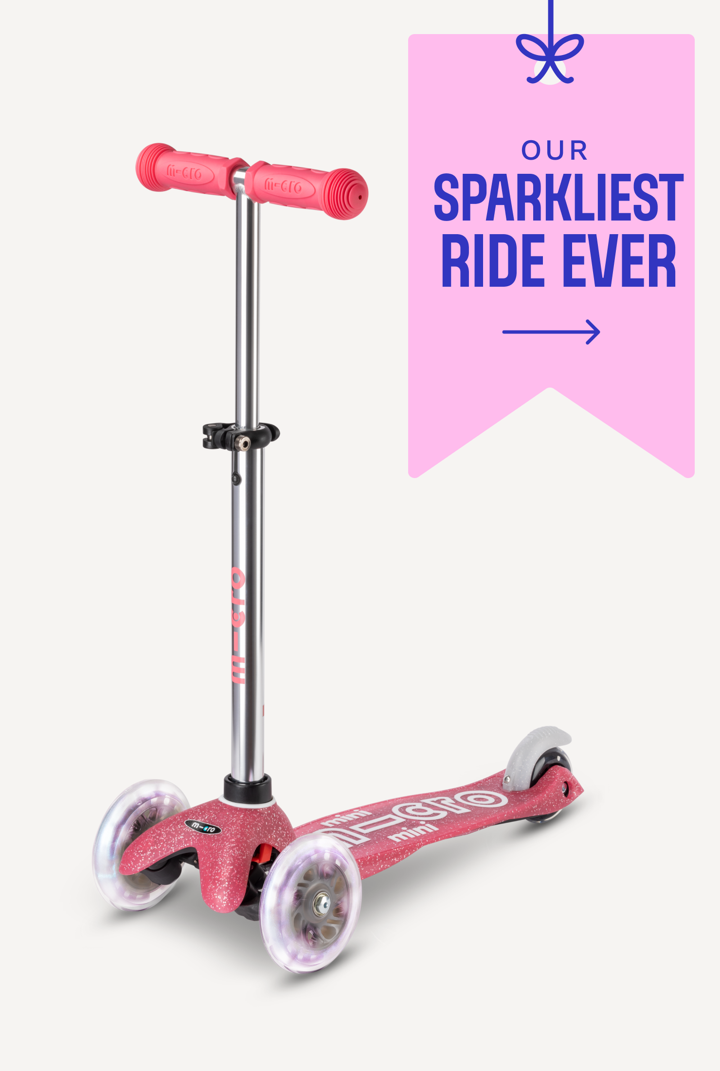 MICRO mini deluxe ピンク LED付き Micro Mini Glitter LED Scooter – Micro Kickboard