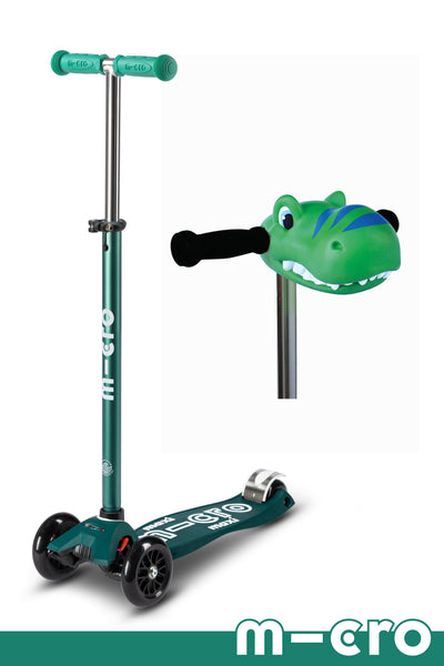 Micro Maxi ECO Scooter + Green Dino ScootaHeadz Bundle product image