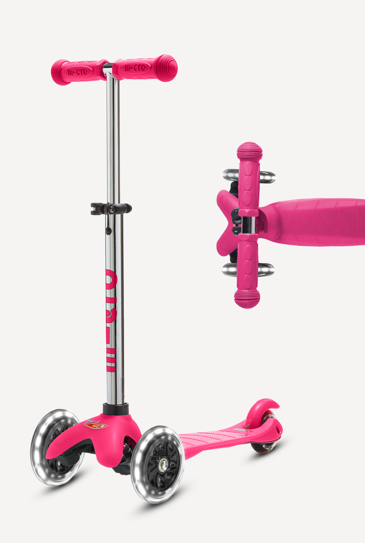 MICRO mini deluxe ピンク LED付き Mini Deluxe Foldable Scooter - Pink LED — Boing! Toy Shop