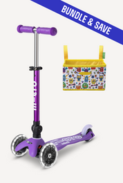 bundle mini foldable led purple basket monster .